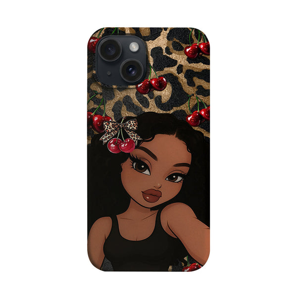 Leopar Kiraz Portresi Telefon Kılıfı K396