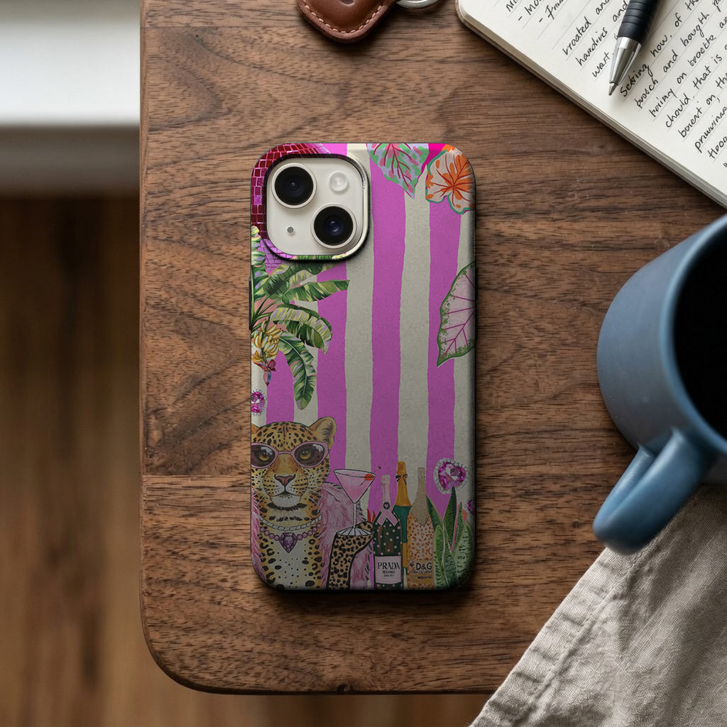 Leopar Kokteyl Kolajı Telefon Kılıfı K372