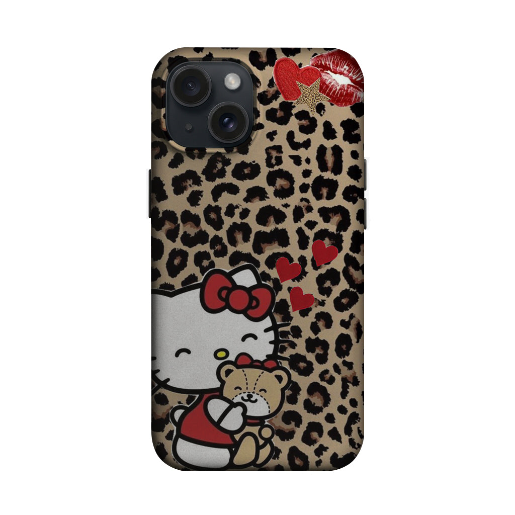 Leopar Desenli Kalpli Kedi Telefon Kılıfı K1006 mockup 1