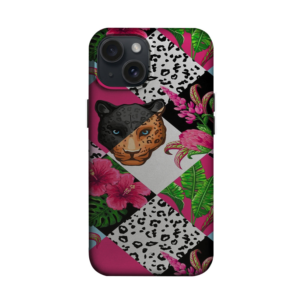 Leopar Panter Tropikal Kolaj Telefon Kılıfı K1067 mockup 1