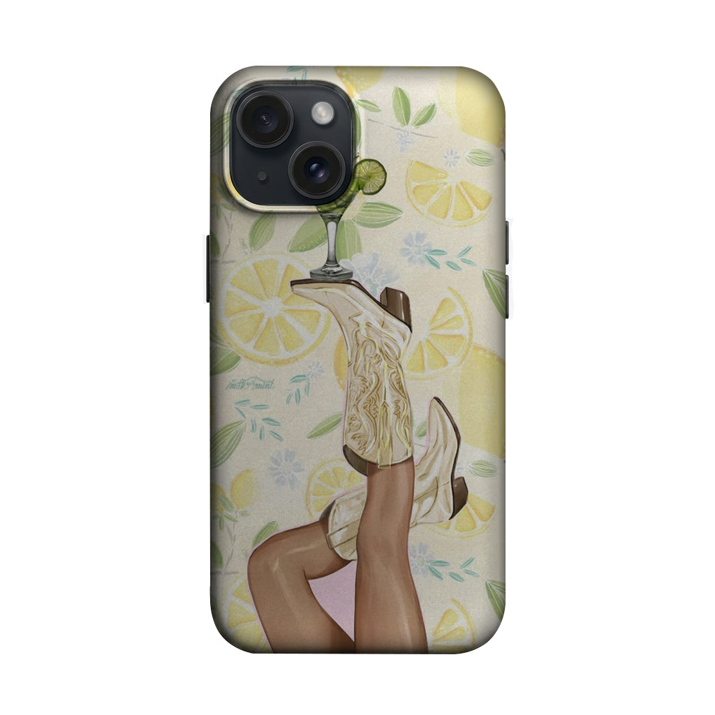 Limonlu Şapkalı Kadın Figürü Telefon Kılıfı K933 mockup 1