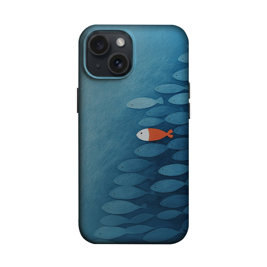 Mavi Balık Sürüsü Desenli Telefon Kılıfı K726 mockup 1