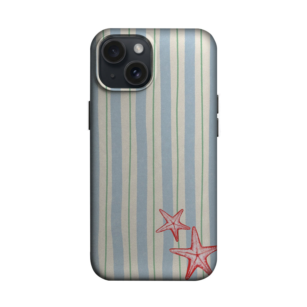 Mavi Çizgili Deniz Yıldızı Desenli Telefon Kılıfı K1086 mockup 1