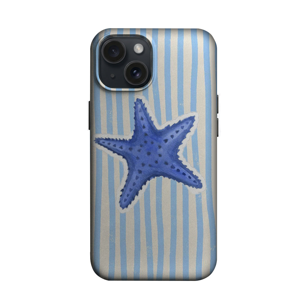 Mavi Çizgili Deniz Yıldızı Telefon Kılıfı K850 mockup 1