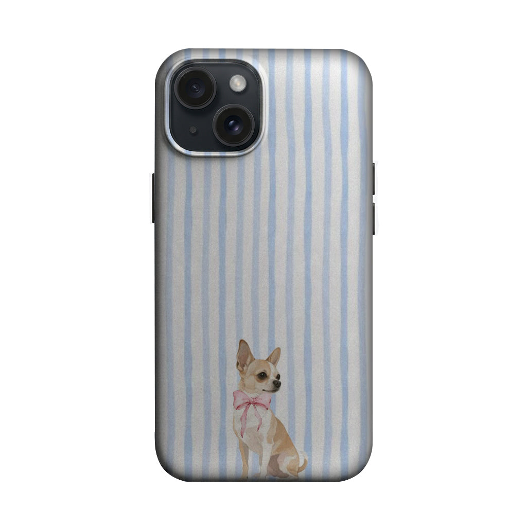 Mavi Çizgili Küçük Köpek Telefon Kılıfı K752 mockup 1