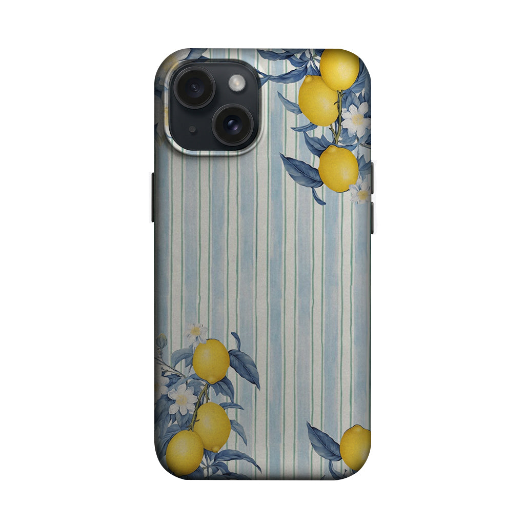 Mavi Çizgili Limon ve Çiçek Telefon Kılıfı K1009 mockup 1