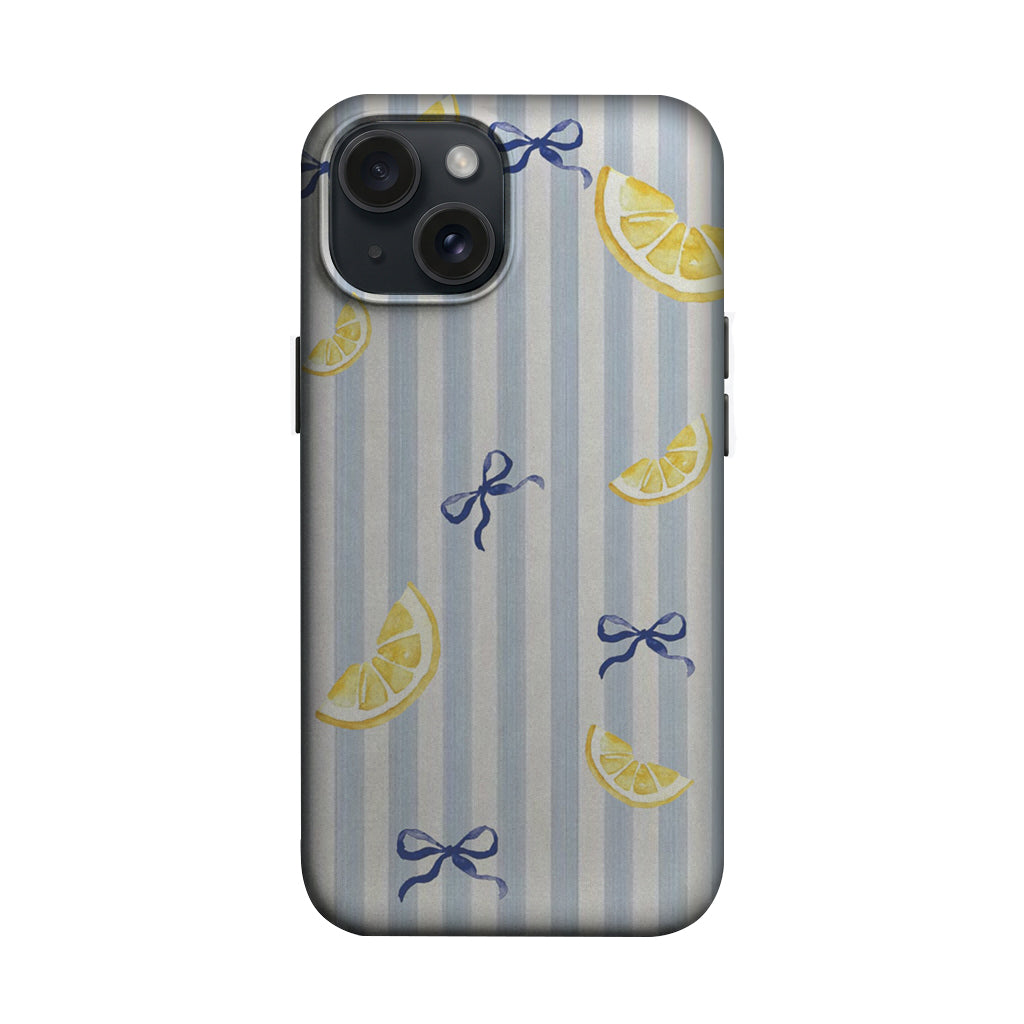 Mavi Çizgili Limon ve Fiyonk Telefon Kılıfı K1059 mockup 1
