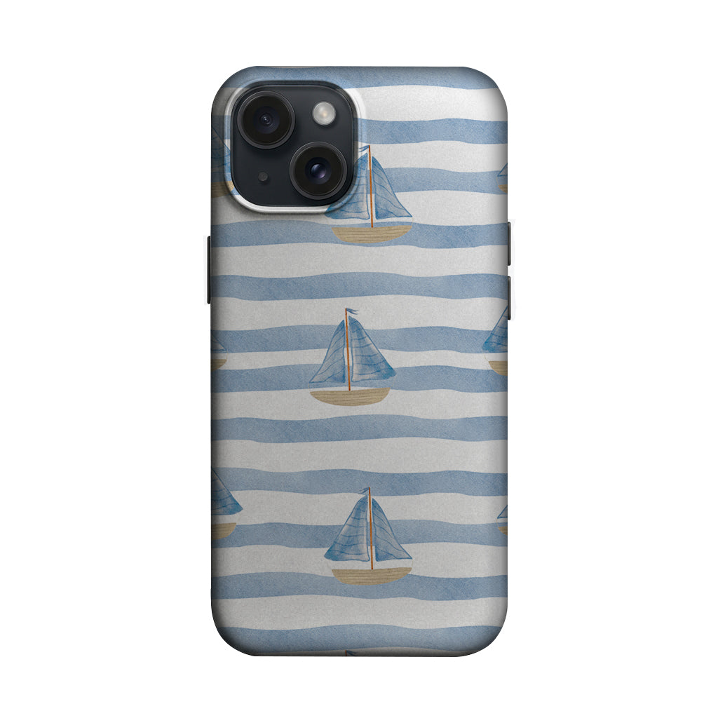 Mavi Çizgili Yelkenli Desenli Telefon Kılıfı K859 mockup 1