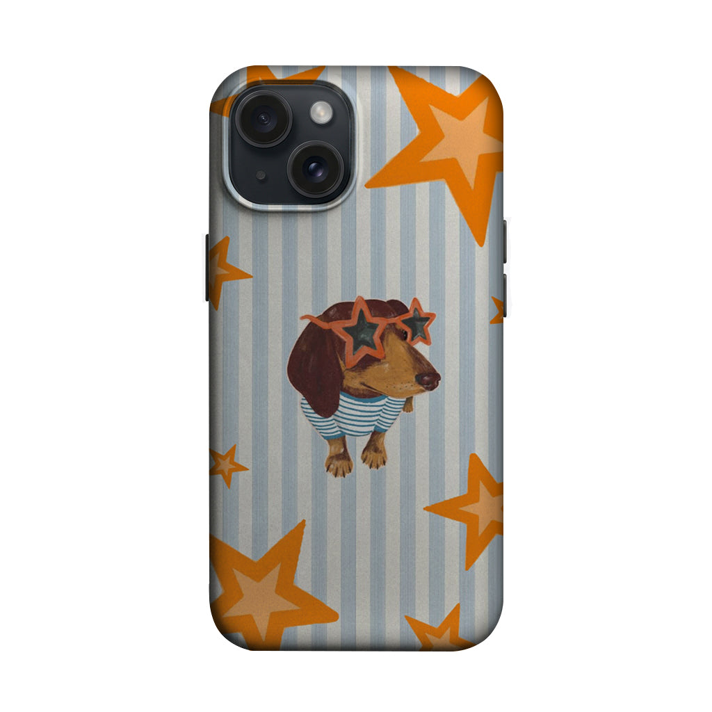 Mavi Çizgili Yıldızlı Köpek Telefon Kılıfı K767 mockup 1