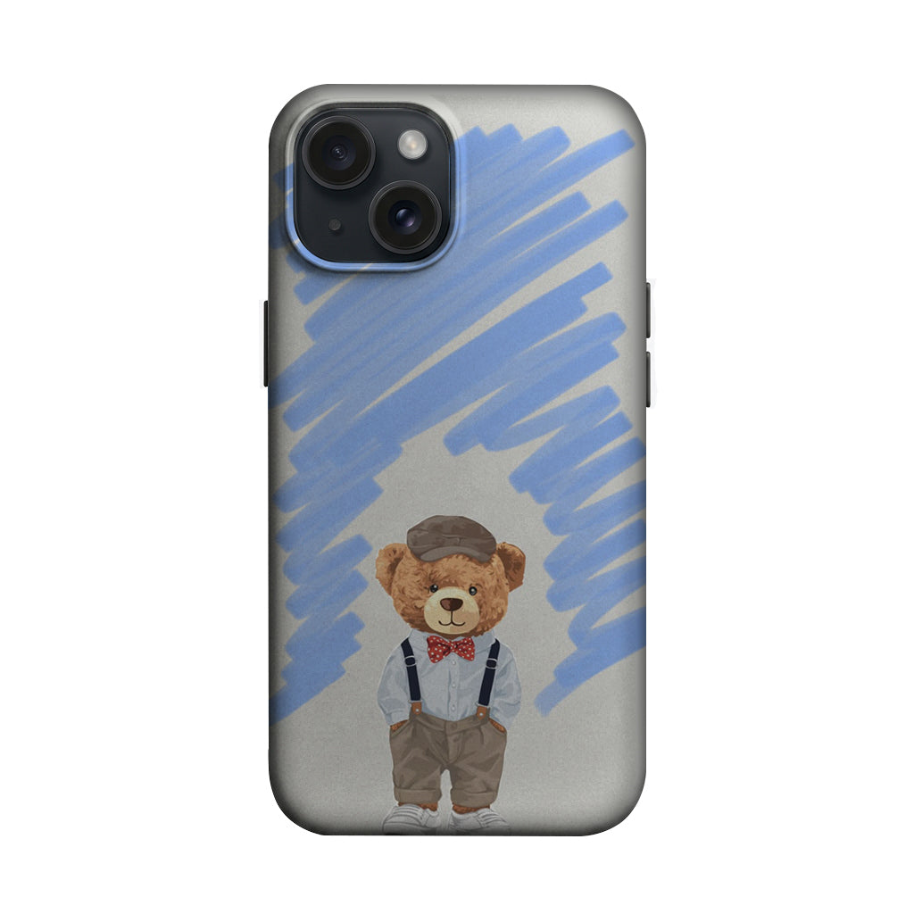 Mavi Çizimli Papyonlu Ayıcık Telefon Kılıfı K930 mockup 1