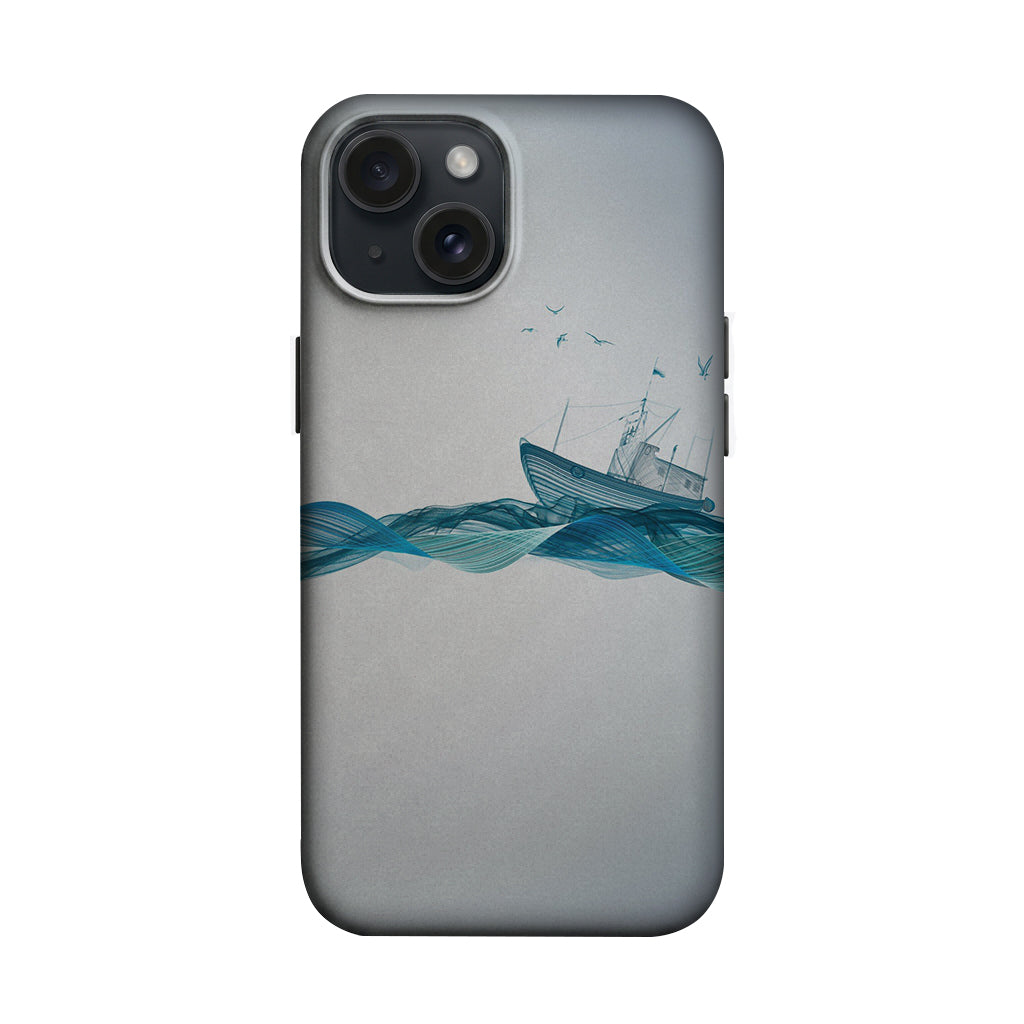 Mavi Dalga ve Kuş Desenli Telefon Kılıfı K927 mockup 1