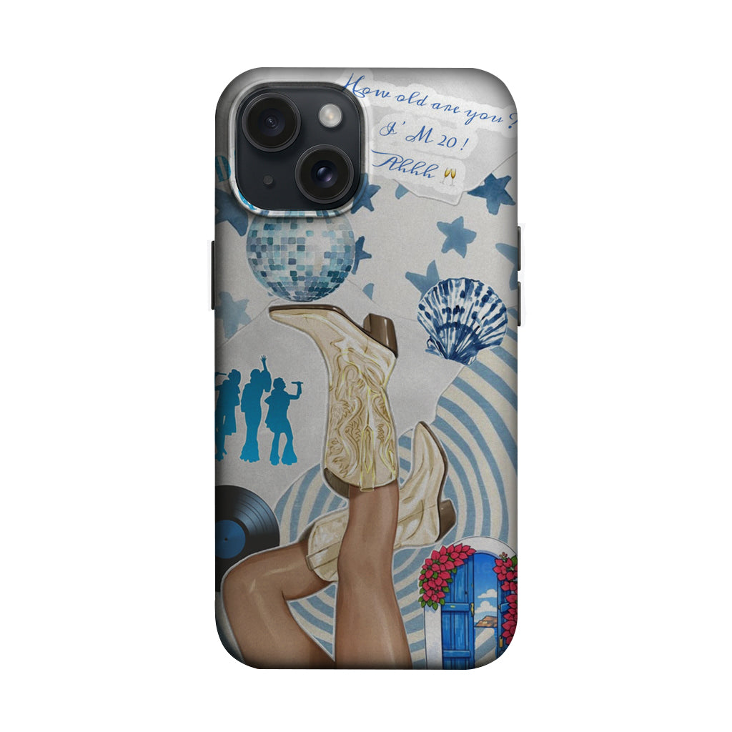 Mavi Deniz Temalı Kadın Kolajı Telefon Kılıfı K1053 mockup 1
