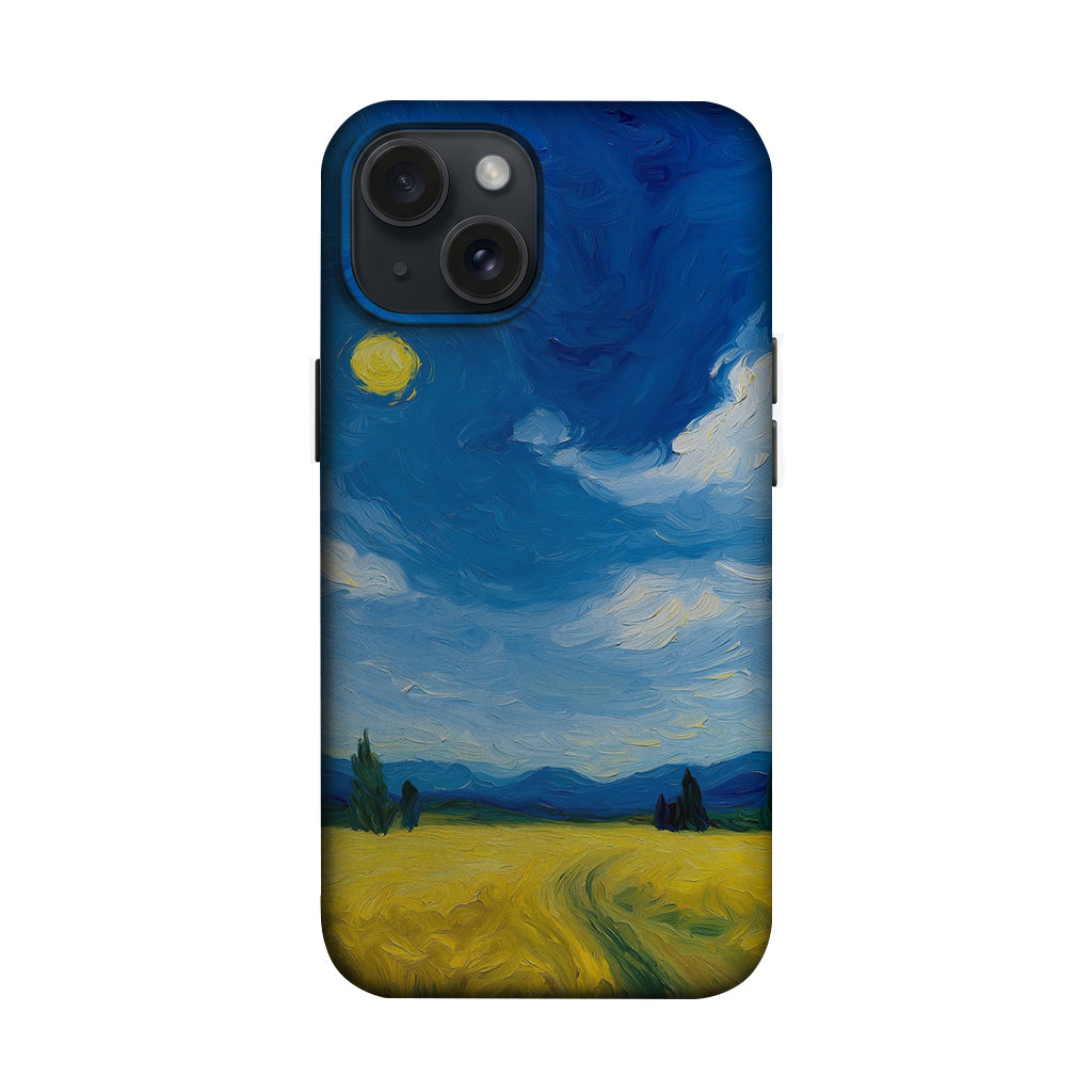 Mavi Gökyüzü Sarı Tarla Manzaralı Telefon Kılıfı K742 mockup 1