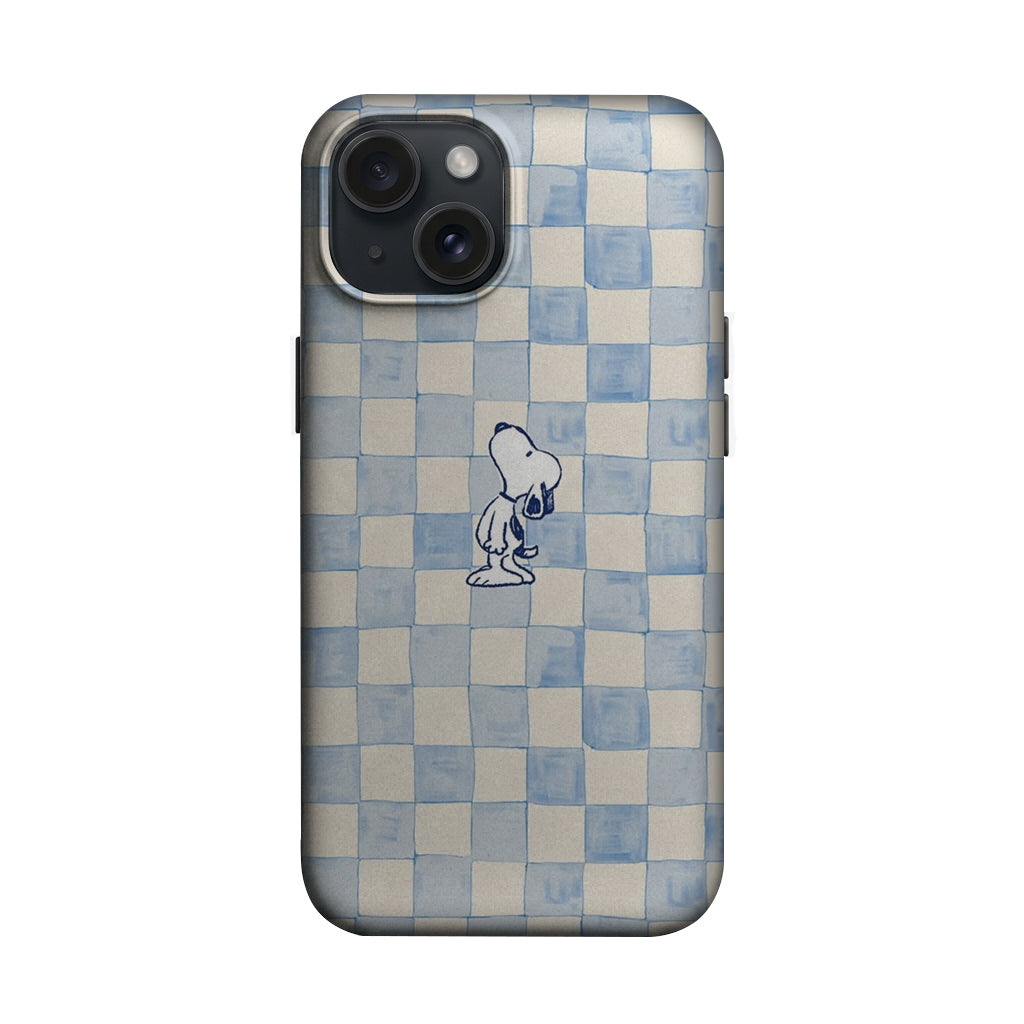 Mavi Kareli Snoopy Figürlü Telefon Kılıfı K1098 mockup 1
