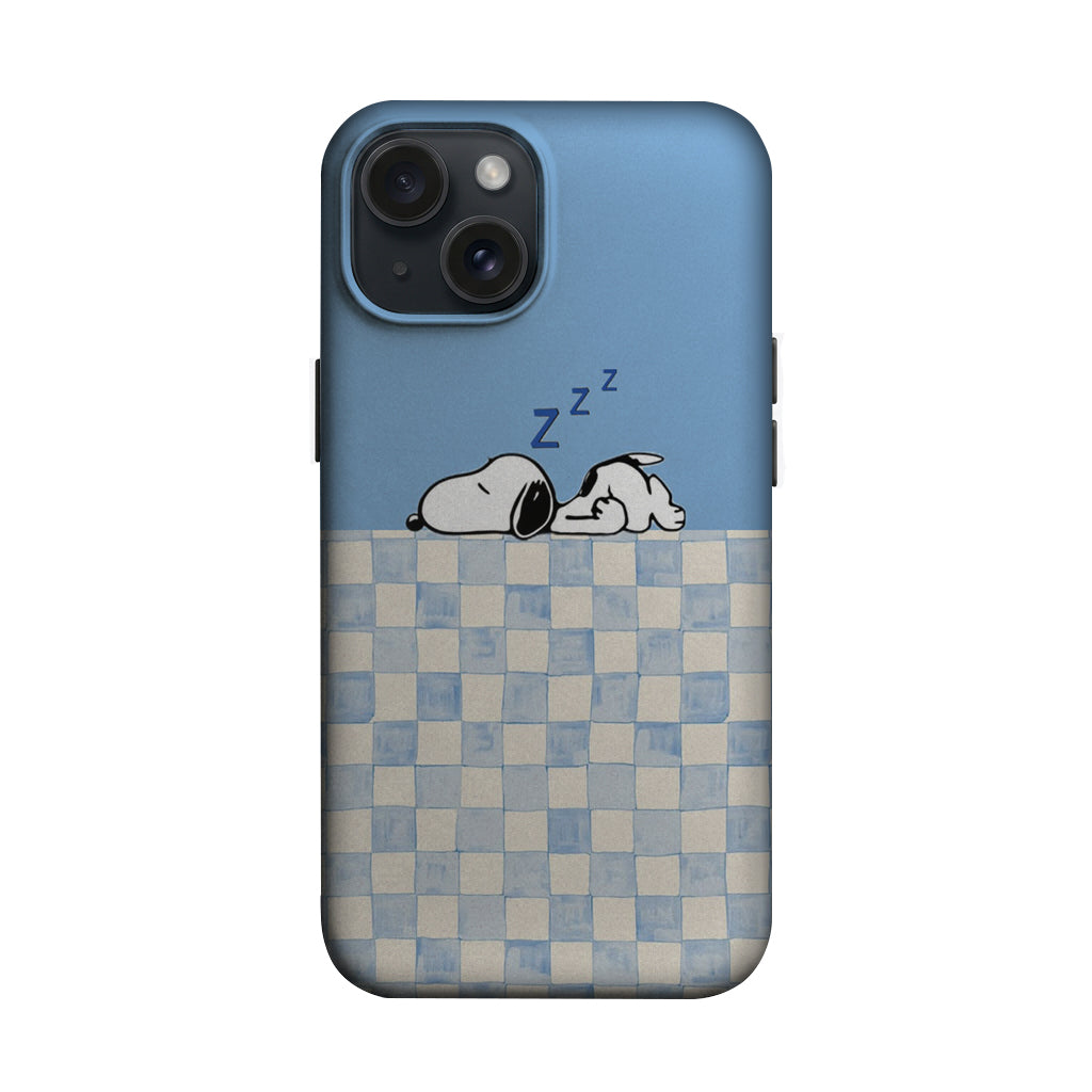 Mavi Kareli Uyuyan Snoopy Telefon Kılıfı K1097 mockup 1