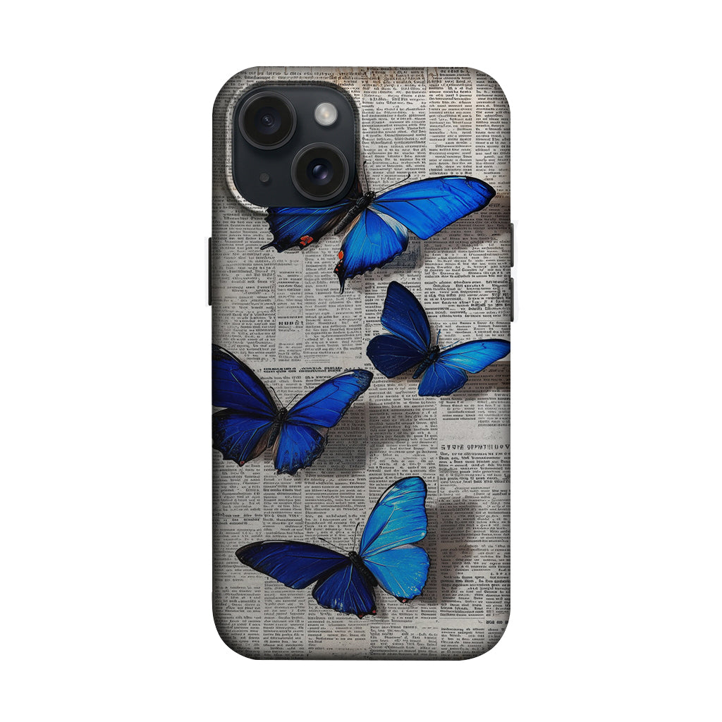 Mavi Kelebekli Gazete Kolajı Telefon Kılıfı K1065 mockup 1