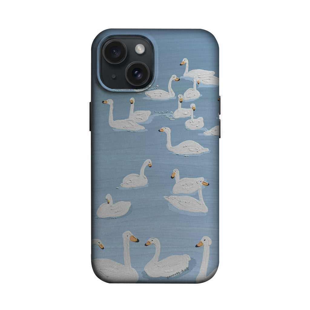 Mavi Kuğu Desenli Telefon Kılıfı K735 mockup 1
