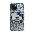 Mavi Leopar Desenli Gözlüklü Kedi Telefon Kılıfı K971 mockup 1