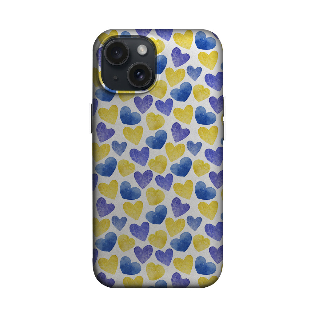 Mavi Sarı Kalp Desenli Telefon Kılıfı K990 mockup 1