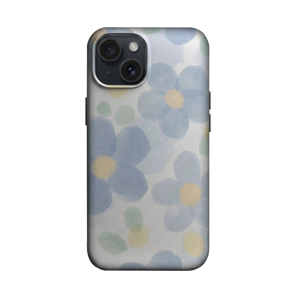 Mavi ve Beyaz Suluboya Çiçek Desenli Telefon Kılıfı K1153 mockup 1