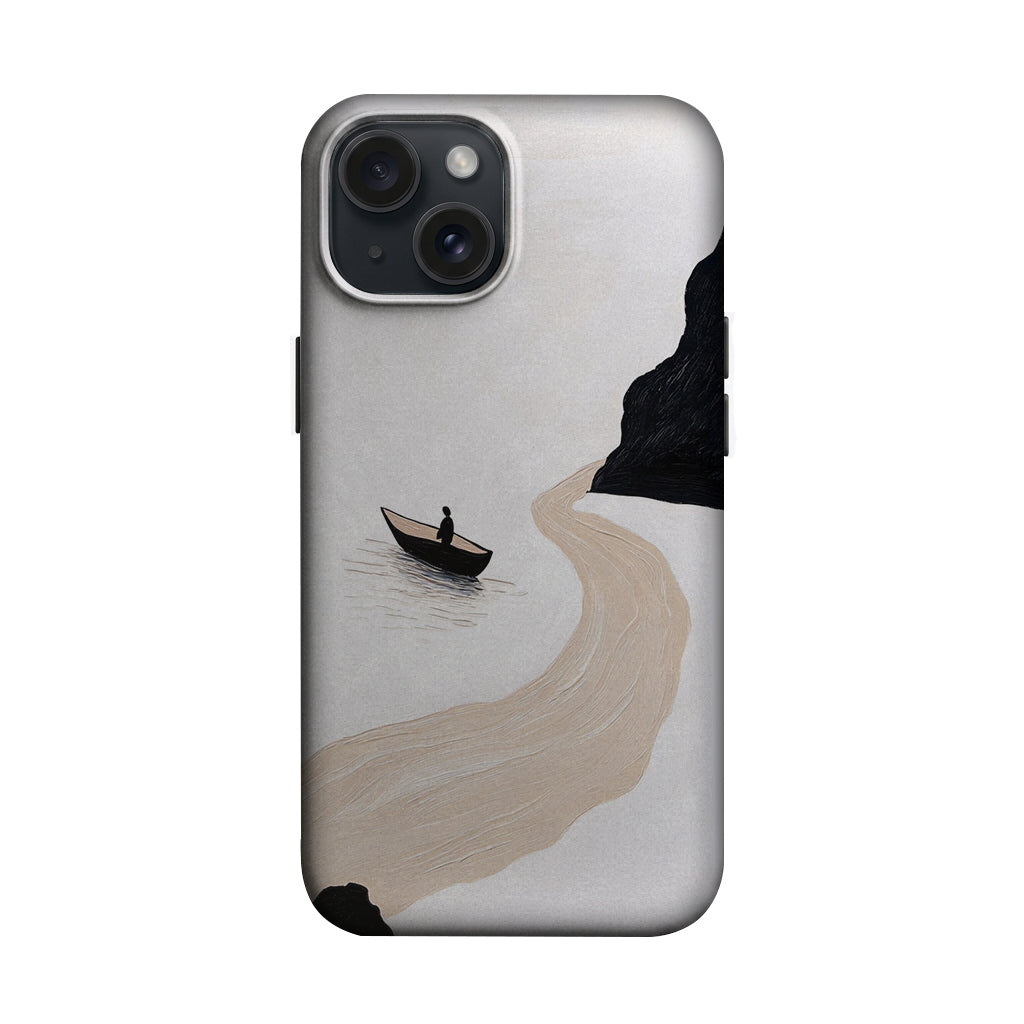 Minimal Sahil ve Sandal Manzarası Telefon Kılıfı K791 mockup 1
