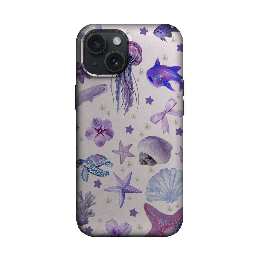 Mor Deniz Kabuğu Kolaj Desenli Telefon Kılıfı K1047 mockup 1
