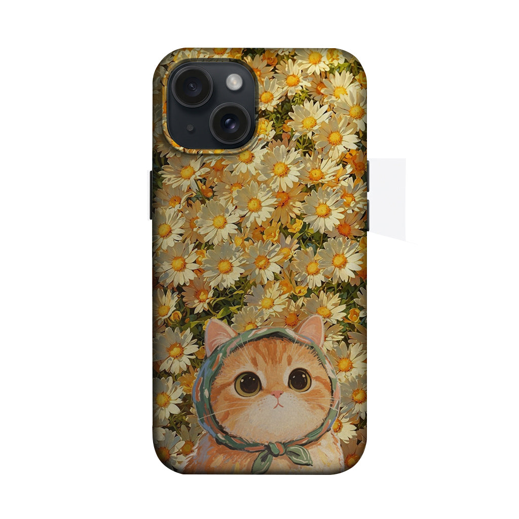 Papatyalar Arasında Şapkalı Kedi Telefon Kılıfı K469