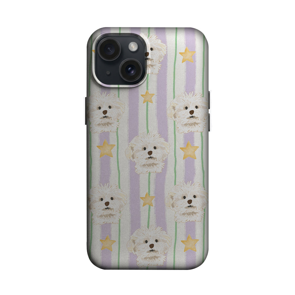 Pastel Çizgili Kedi ve Yıldız Desenli Telefon Kılıfı K915 mockup 1