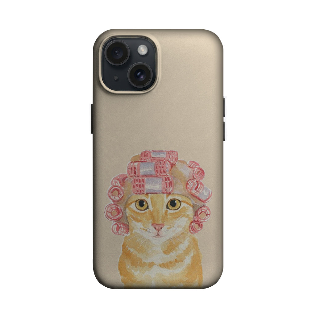 Pembe Bigudili Kedi Telefon Kılıfı K747 mockup 1