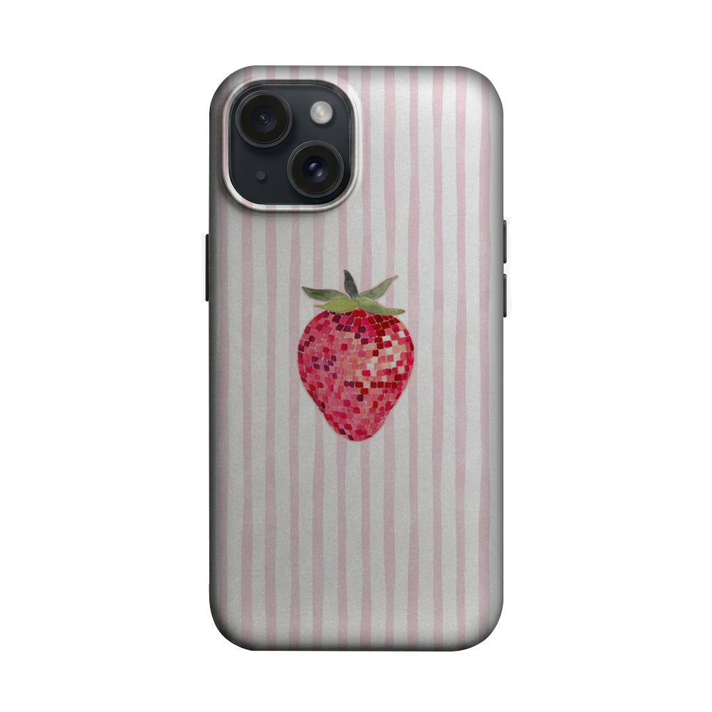 Pembe Çizgili Çilek Desenli Telefon Kılıfı K996 mockup 1