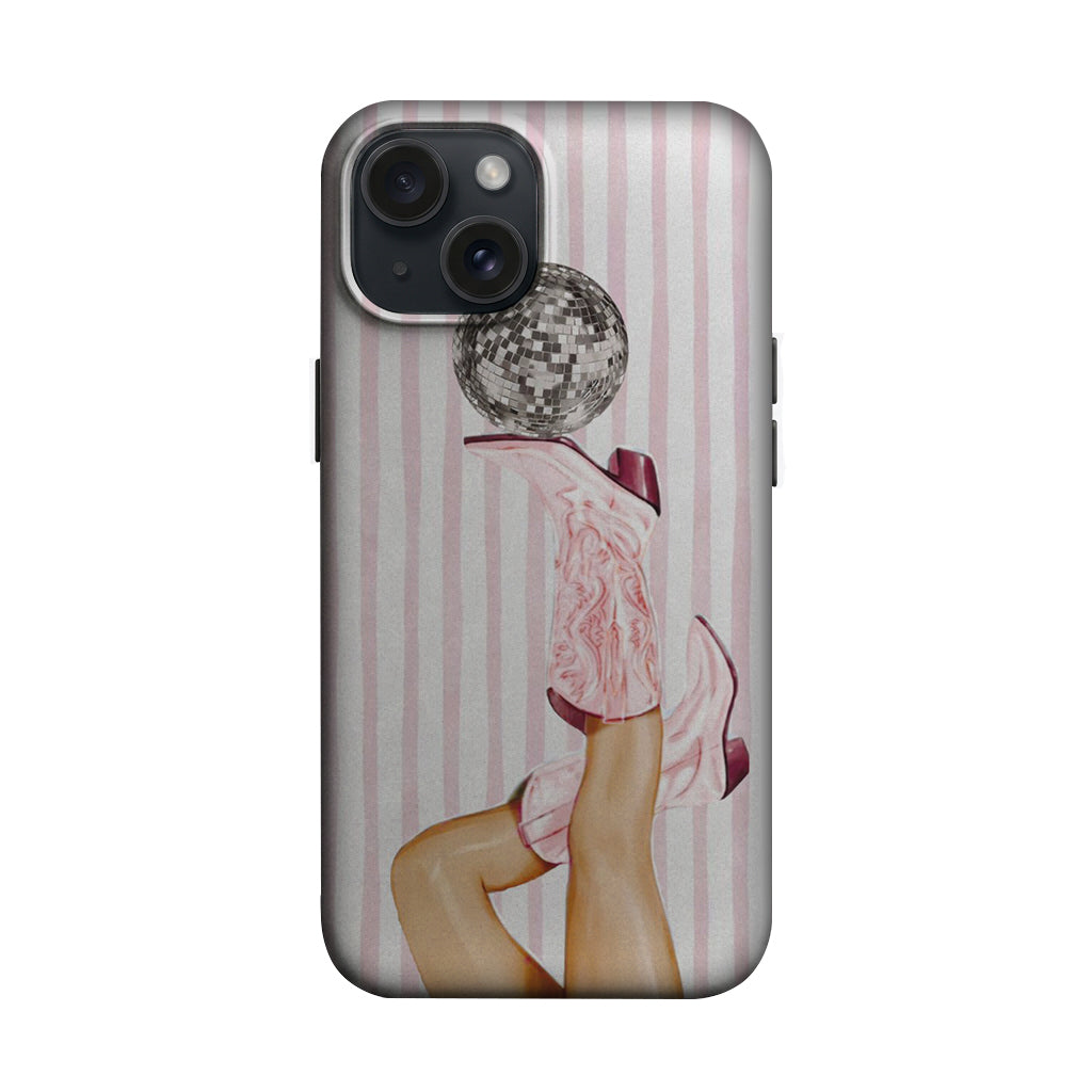 Pembe Çizgili Disko Toplu Kadın Telefon Kılıfı K731 mockup 1