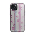 Pembe Çizgili Fiyonk Desenli Telefon Kılıfı K984 mockup 1