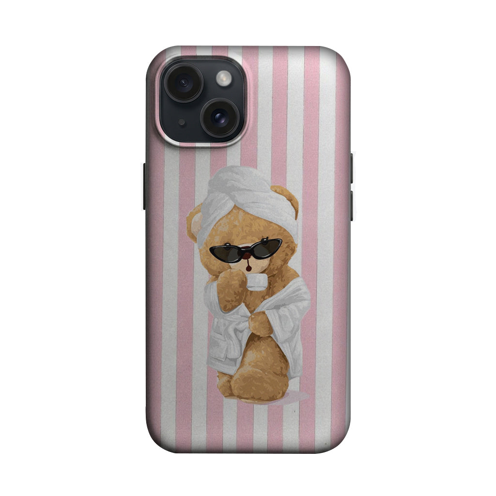 Pembe Çizgili Gözlüklü Köpek Telefon Kılıfı K938 mockup 1