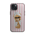 Pembe Çizgili Gözlüklü Köpek Telefon Kılıfı K938 mockup 1