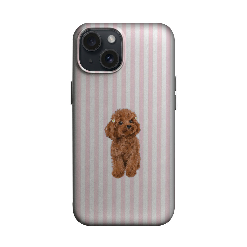 Pembe Çizgili Sevimli Köpek Telefon Kılıfı K1058 mockup 1
