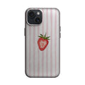 Pembe Çizgili Tek Çilek Desenli Telefon Kılıfı K1082 mockup 1