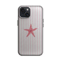 Pembe Çizgili Tek Kırmızı Deniz Yıldızı Telefon Kılıfı K1149 mockup 1