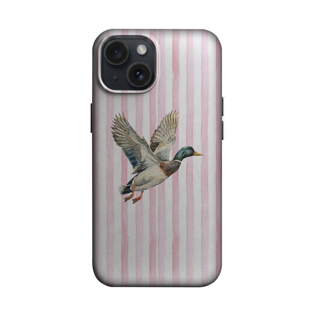 Pembe Çizgili Uçan Ördek Telefon Kılıfı K1057 mockup 1