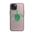Pembe Çizgili Yeşil Kaplumbağa Telefon Kılıfı K1030 mockup 1