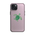 Pembe Çizgili Yeşil Kaplumbağa Telefon Kılıfı K981 mockup 1