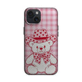 Pembe Ekose Kovboy Ayıcık Telefon Kılıfı K1027 mockup 1