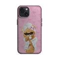 Pembe Zeminde Gözlüklü Köpek Telefon Kılıfı K1021 mockup 1