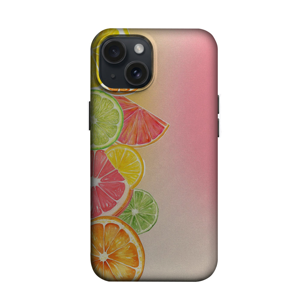 Pembe Zeminde Narenciye Dilimleri Telefon Kılıfı K908 mockup 1