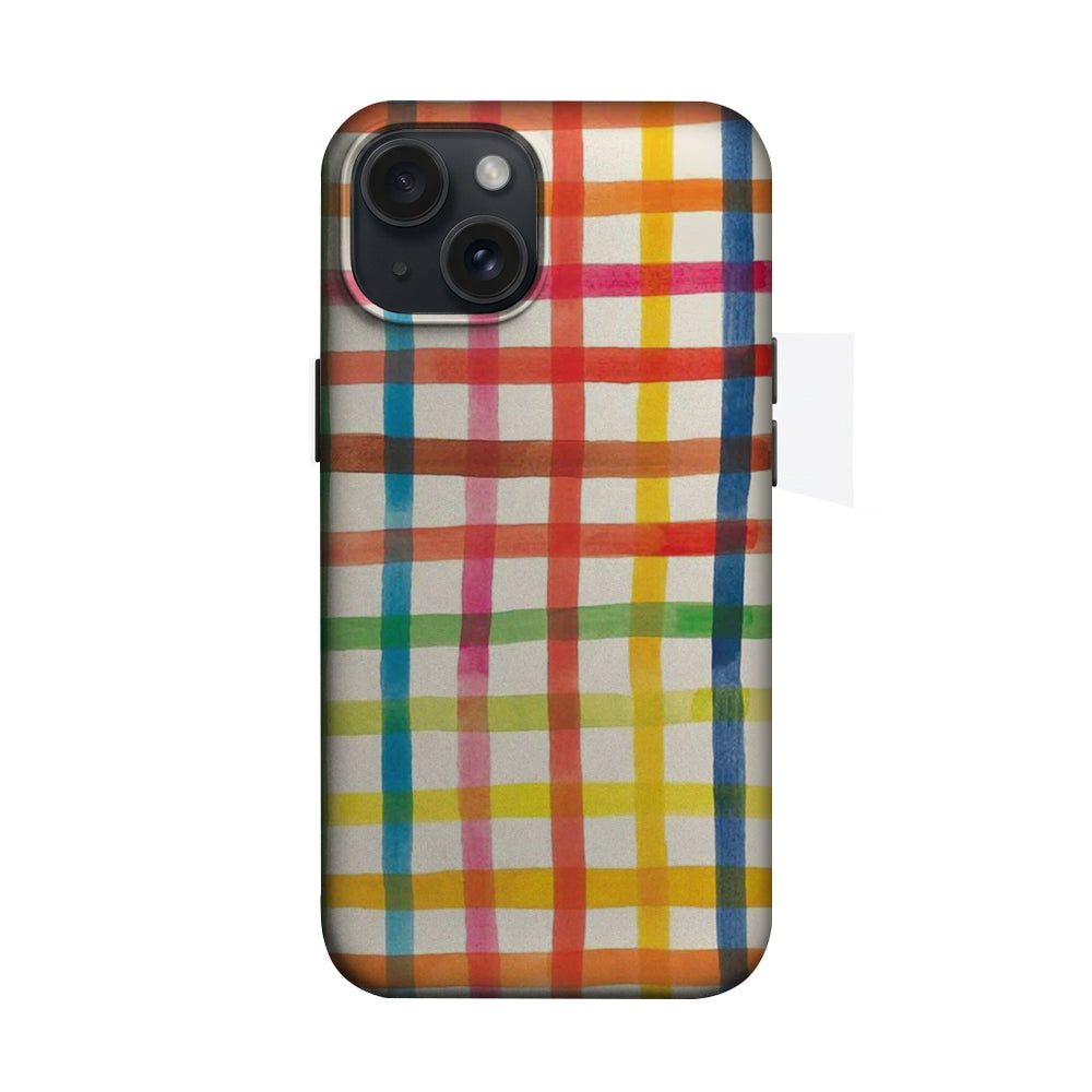 Renkli Ekose Deseni Telefon Kılıfı K516