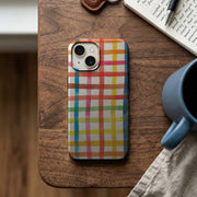Renkli Ekose Deseni Telefon Kılıfı K516
