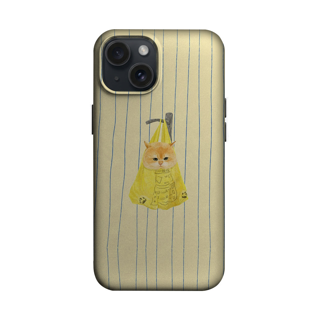 Sarı Çizgili Elbiseli Kedi Telefon Kılıfı K814 mockup 1