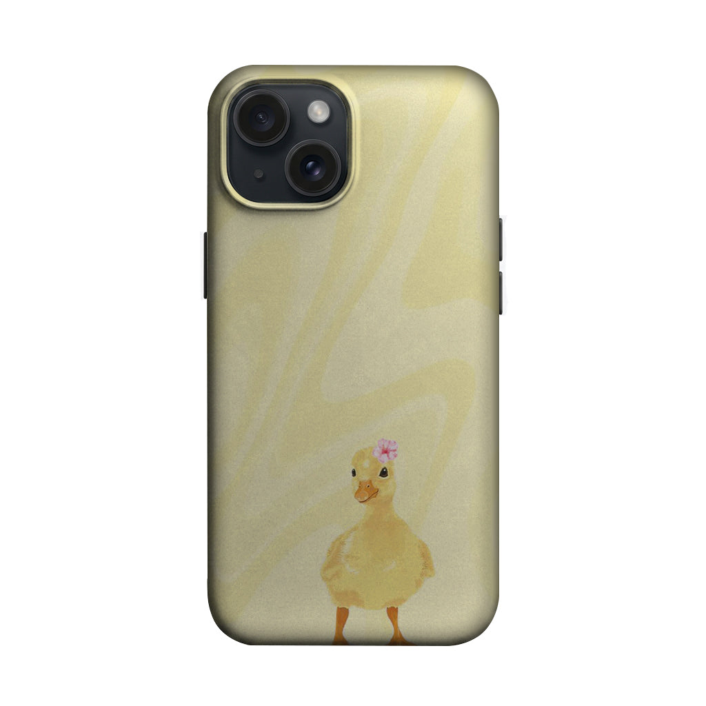 Sarı Dalgalı Zemin Çiçekli Ördek Yavrusu Telefon Kılıfı K1163 mockup 1