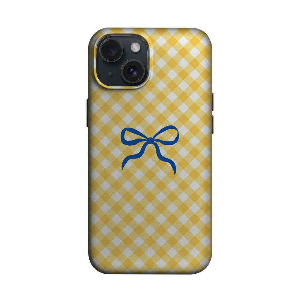 Sarı Ekose Mavi Fiyonk Telefon Kılıfı K753 mockup 1