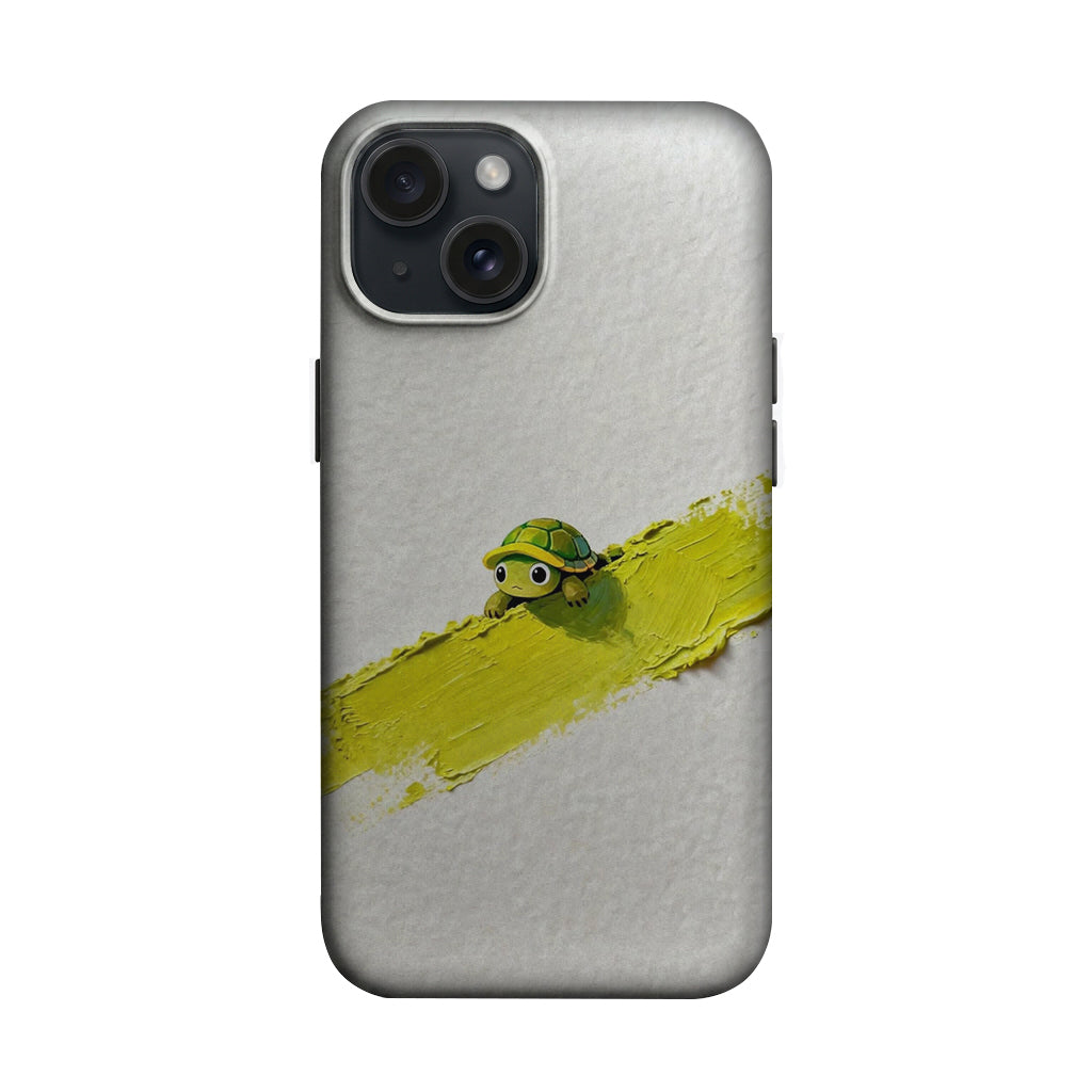 Sarı Fırça İzli Sevimli Kaplumbağa Telefon Kılıfı K725 mockup 1