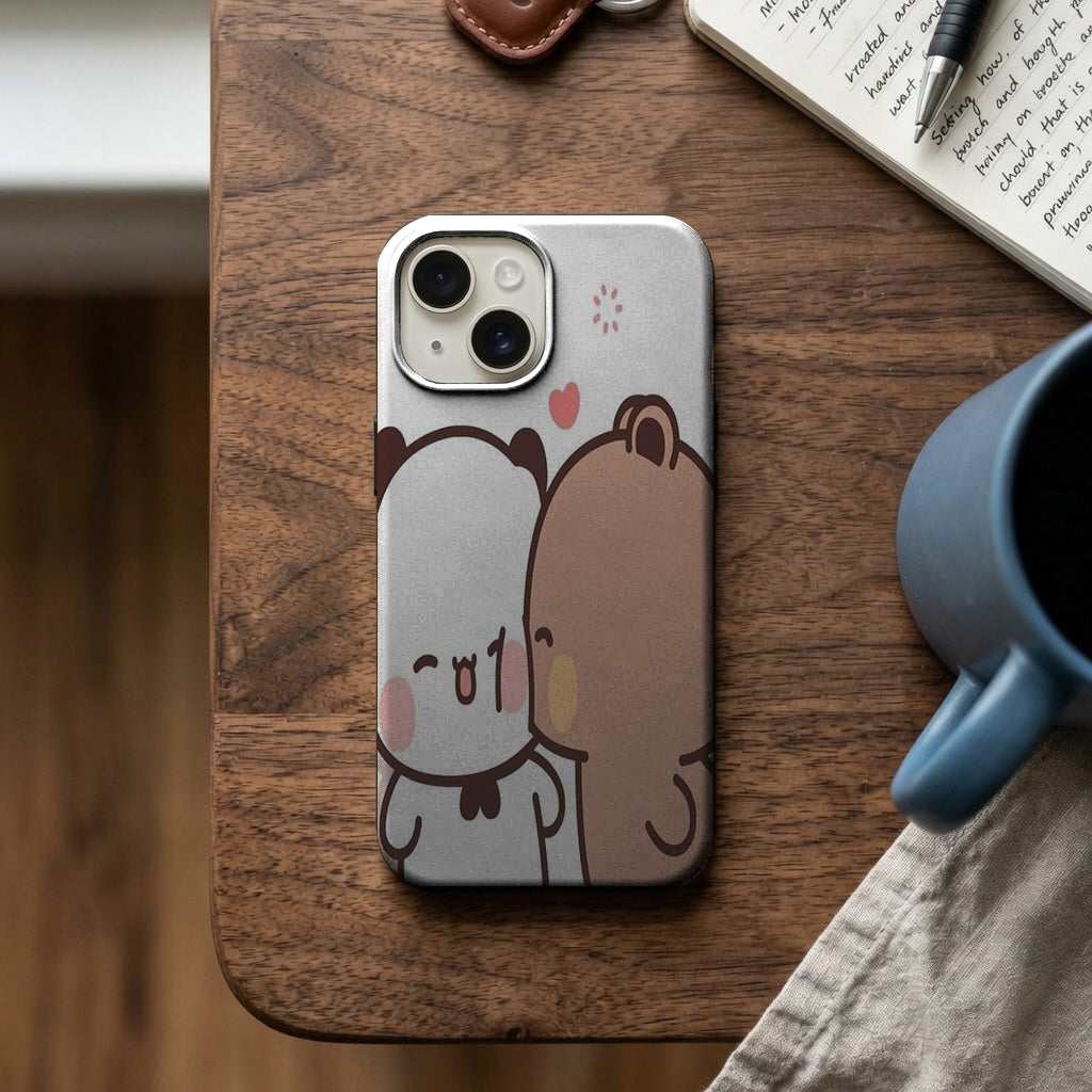 Sarılan Sevimli Panda ve Ayıcık Telefon Kılıfı K1119 mockup 2